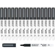 Dry Erase Markers, Shuttle Art 15 Pack Black Magnetic Whiteboard Markers with Erase,Fine Point Dry Erase Markers Perfect For Writing on Whiteboards, Dry-Erase Boards,Mirrors for School Supplies Office