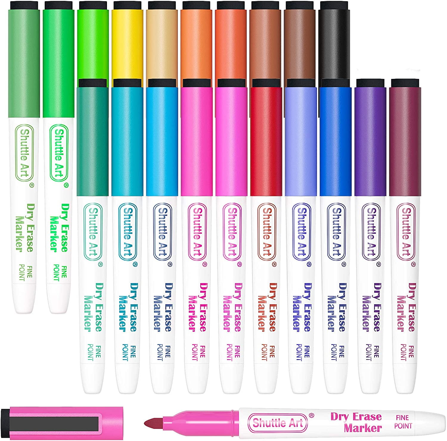 Dry Erase Markers, Shuttle Art 20 Colors Magnetic Whiteboard Markers with  Erase, Fine Tip Dry Erase Markers Perfect for Writing on Dry-Erase  Whiteboard Mirror Glass for School Supplies 