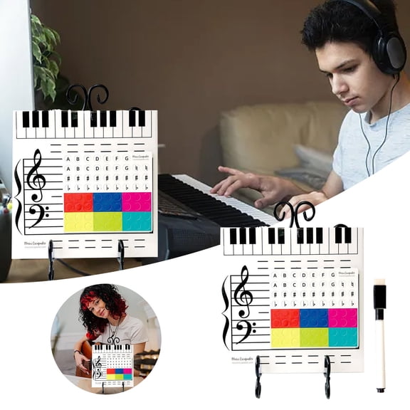 Dry Erase Music Staff White Boards Music Staff Note Reading Whiteboard for Piano Teaching