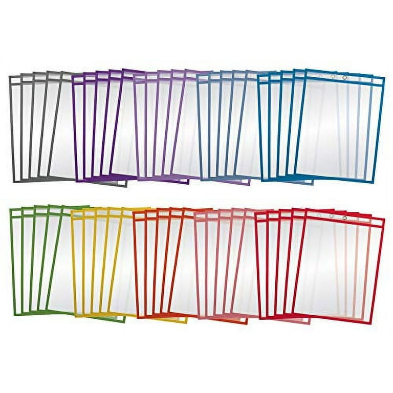 Really Good Stuff® Top-Loading Dry Erase Sleeves - 10 x 13 - Set of 4 -  Multicolor