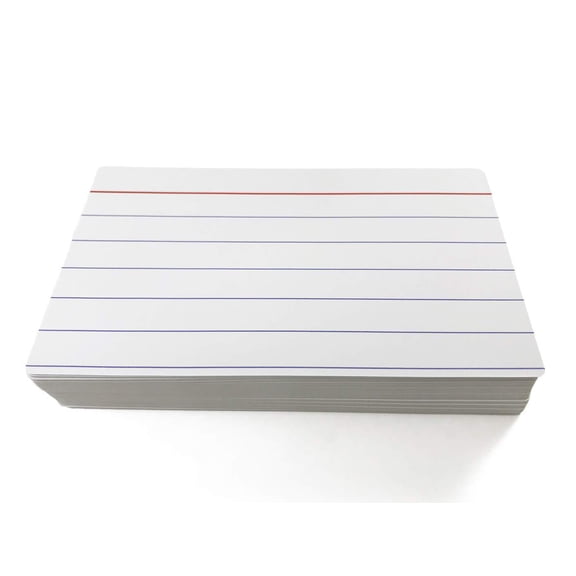 Dry Erase Ruled Index Cards, Reusable Flash Cards (3" x 5"), 48 Reusable Cards, Index Cards, Flash Cards, Board Game Cards, Study Guide & Note Cards 3" x 5"