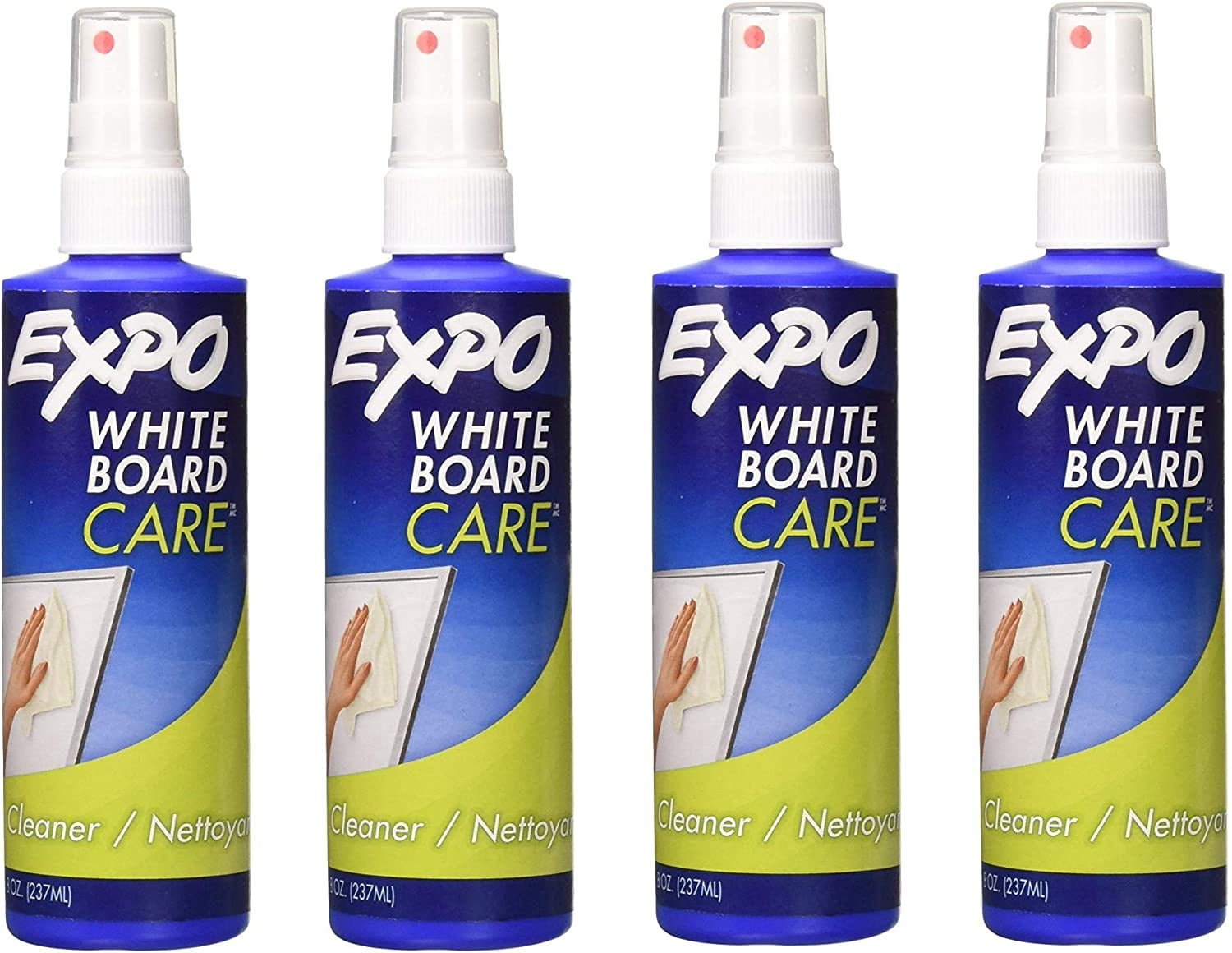 Dry Erase Surface Cleaner, 8oz Spray Bottle [Set of 4]