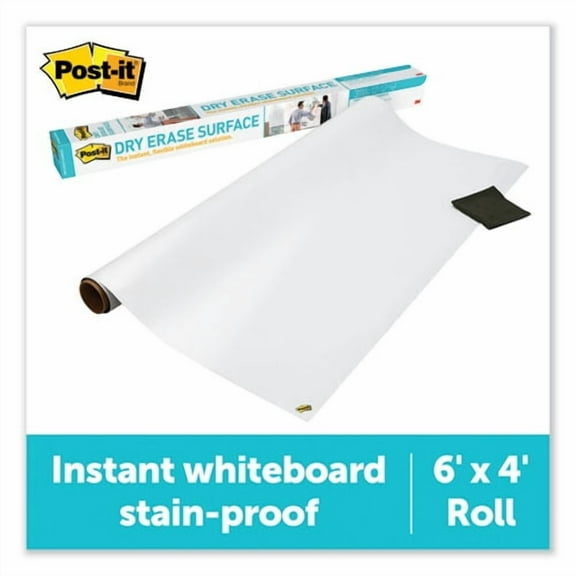Dry Erase Surface, Laminate Film, 72" x 7 mil x 48", White | Bundle of 2