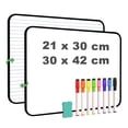 thumbnail image 1 of DOLLAR BOSS Dry Erase White Board 16" x 12" Portable and Double Sided A3 Mini Marker Whiteboard Drawing Writing Home Office, Personal Handheld Whiteboard with 8 Markers, 1 Ereaser,Black Frame, 1 of 9