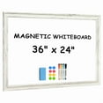 thumbnail image 1 of Dry Erase White Board, 36 x 24 in Magnetic Whiteboard White Vintage Wood Frame Wall-Mounted White Board Decorative Notice Board for Wall, Office, Home Decor Hanging Board with 8 Magnets 4 Markers, 1 of 10