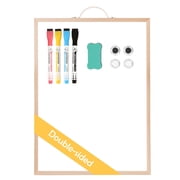 DOLLAR BOSS Dry Erase White Board for Wall, 12" x 16" Small Magnetic Portable Double-Sided Whiteboard, Hanging Mini Dry Erase Board for to Do List, Drawing, Home Office, Kitchen, Champagne Gold Frame