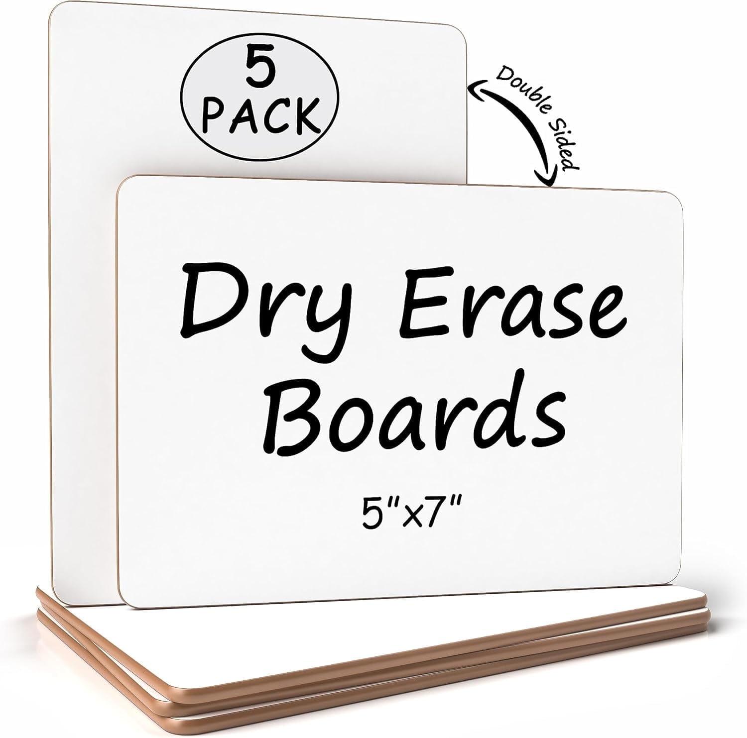 Scribbledo Small Dry Erase Board Double-Sided White Board Classroom Supplies, 5 x 7, 5-Pack