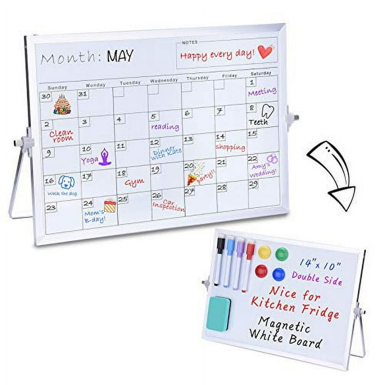 Small Weekly Calendar Dry Erase Whiteboard for Wall, 16 x 12 Magnetic Dry  Erase Board, Hanging Double-Sided White Board, Portable Board for List,  Kitchen, Planning, Memo, Home, Office