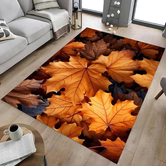 Dry Fall Leaves Decor Rug, Modern Design Rugs 2' x 3'