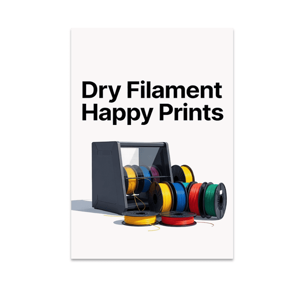 Dry Filament Happy Prints Art - 3D Printing Enthusiast - 13x19 Poster Print