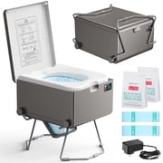 Dry Flush Toilet   Waterless, Odorless, Self-Contained | Rechargeable Portable Toilet for RVs, Van, Boat, Tiny House, Off-Grid | Easier to Use Than Composting or Incinerator Toilets