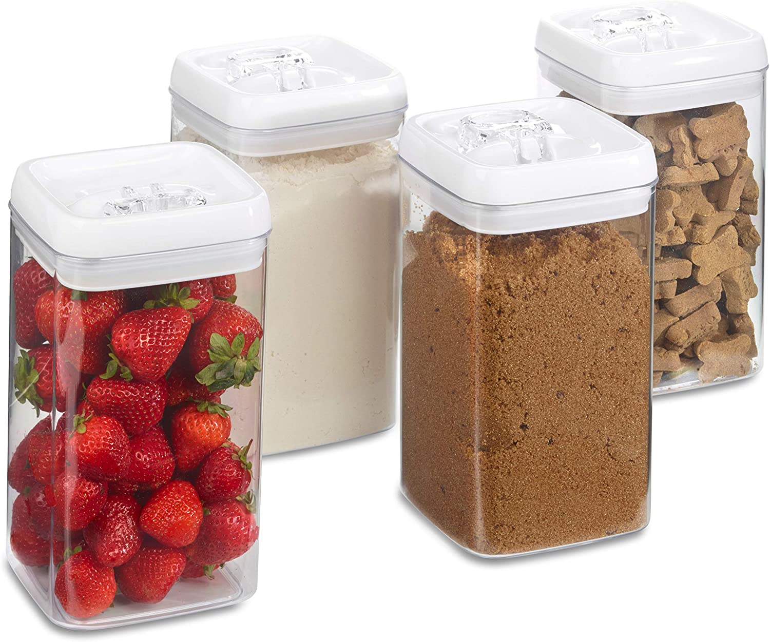 Dry Food Storage Containers AirTight Containers 0.5 gallon (4 Pack