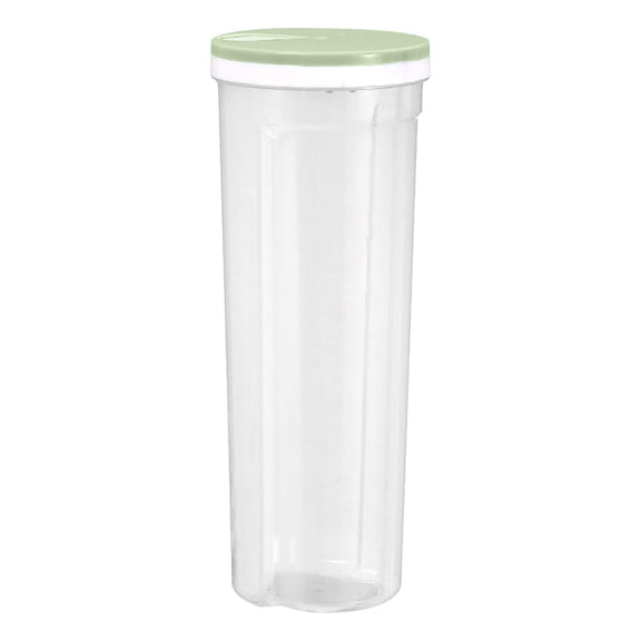 Dry Food Storage Jar with Airtight Lid - Grain Cereal Nut Candy Container with Buckle - Clear Plastic Canister for Kitchen Pantry Organization - 27.5cm Tall Dispenser for Rice Snacks Baking Supplies