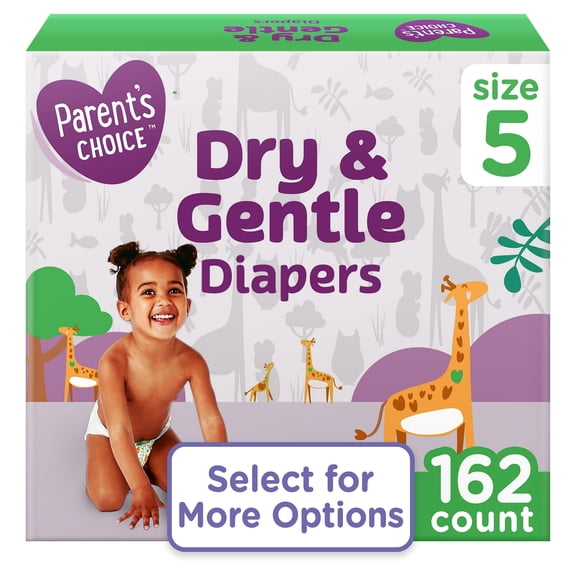 Dry & Gentle Diapers Size 5, 162 Count (Select for More Options)
