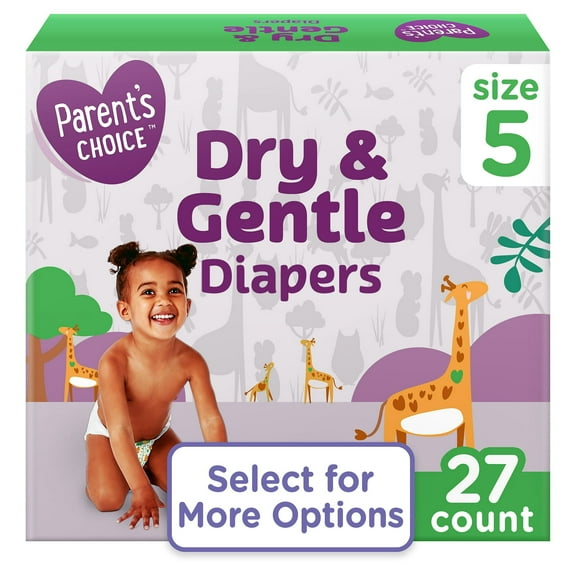 Dry & Gentle Diapers Size 5, 27 Count (Select for More Options)
