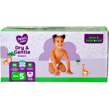 Dry & Gentle Diapers Size 5 (27 Lbs) - 96 Count