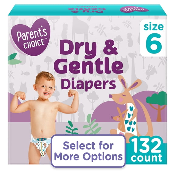 Dry & Gentle Diapers Size 6, 132 Count (Select for More Options)