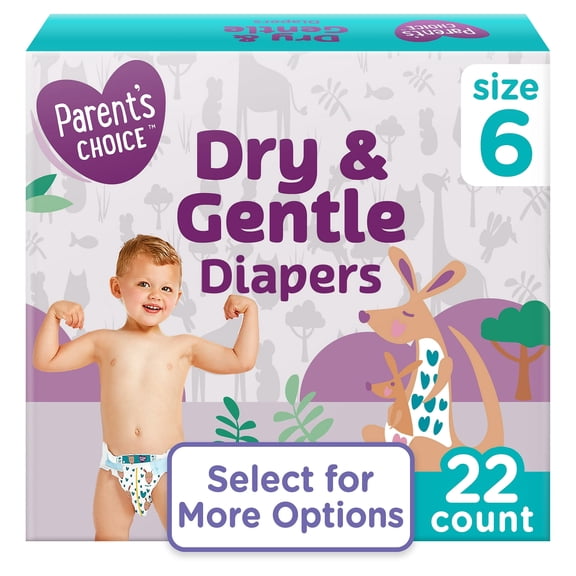 Dry & Gentle Diapers Size 6, 22 Count (Select for More Options)