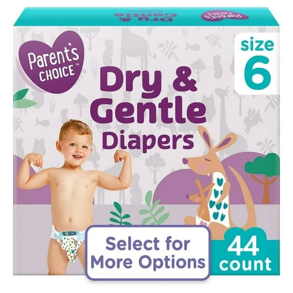Dry & Gentle Diapers Size 6, 44 Count (Select for More Options)