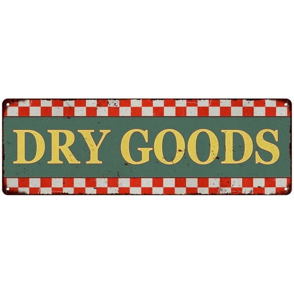Dry Goods Checkerboard Country Style Vintage Metal Sign 8x24 108240075010