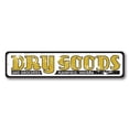 thumbnail image 1 of Dry Goods & Groceries Sign, City State Store Sign, Custom Shop Location Sign, Home Aluminum Decor - 4x18 inches, 1 of 4