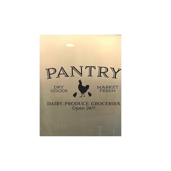 Dry Goods Market Fresh Dairy Produce Groceries Open Glass Door Wall Decal Decor Sign Kitchen Door Chicken Rooster Sticker