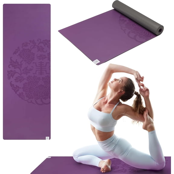 Dry-Grip Yoga Mat - 5mm Thick Non-Slip Exercise & Fitness Mat for Standard or Hot Yoga, Pilates and Floor Workouts - Cushioned Support, Non-Slip Coat