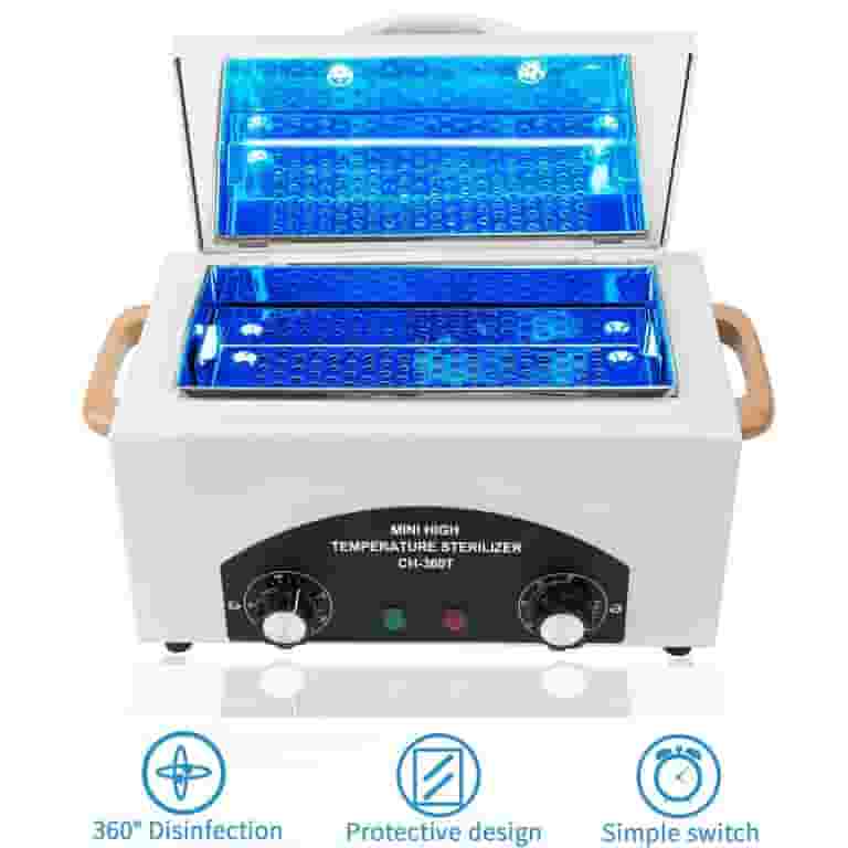 Dry Heat Sterilizer, Multi-Functional Nail Salon Cleaning Supplies