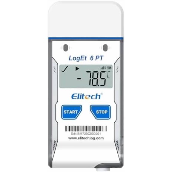 Dry Ice Temperature Data Logger, USB PDF Single-Use Cold Chain Monitor -121122, 16000 Points 30 Days Shadow Data No Software Needed for Medical Lab Vaccine Cold Storage Transport LogEt6PT$$Tools