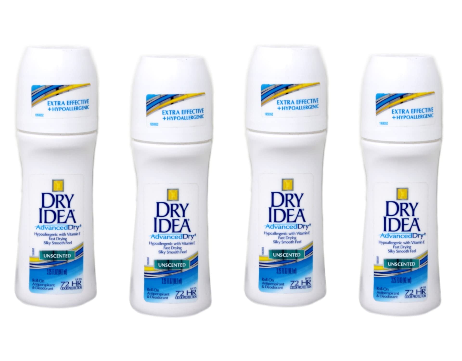 Dry Idea Advanced Dry Anti-Perspirant Deodorant Roll-On Unscented 4 Total Pack