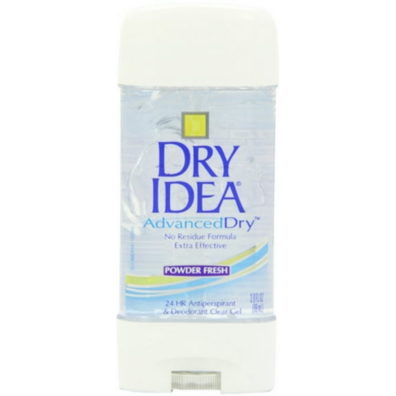 Dry Idea Advanced Dry Antiperspirant & Deodorant Clear Gel, Powder Fresh 3 oz (Pack of 4)