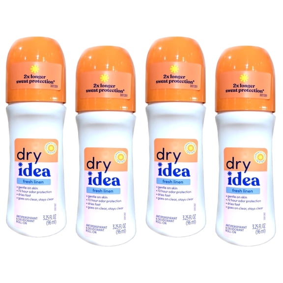 Dry Idea AdvancedDry Roll-On Anti-Perspirant & Deodorant Fresh Linen Scent 3.25 oz (Pack of 4)