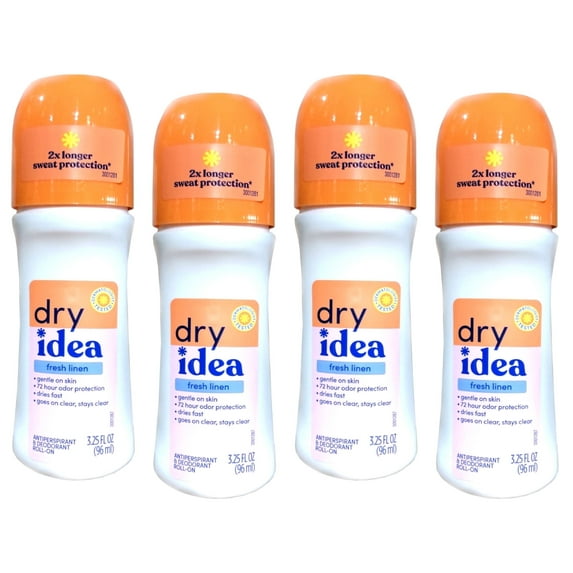 Dry Idea AdvancedDry Roll-On Anti-Perspirant & Deodorant Fresh Linen Scent 3.25 oz (Pack of 4)