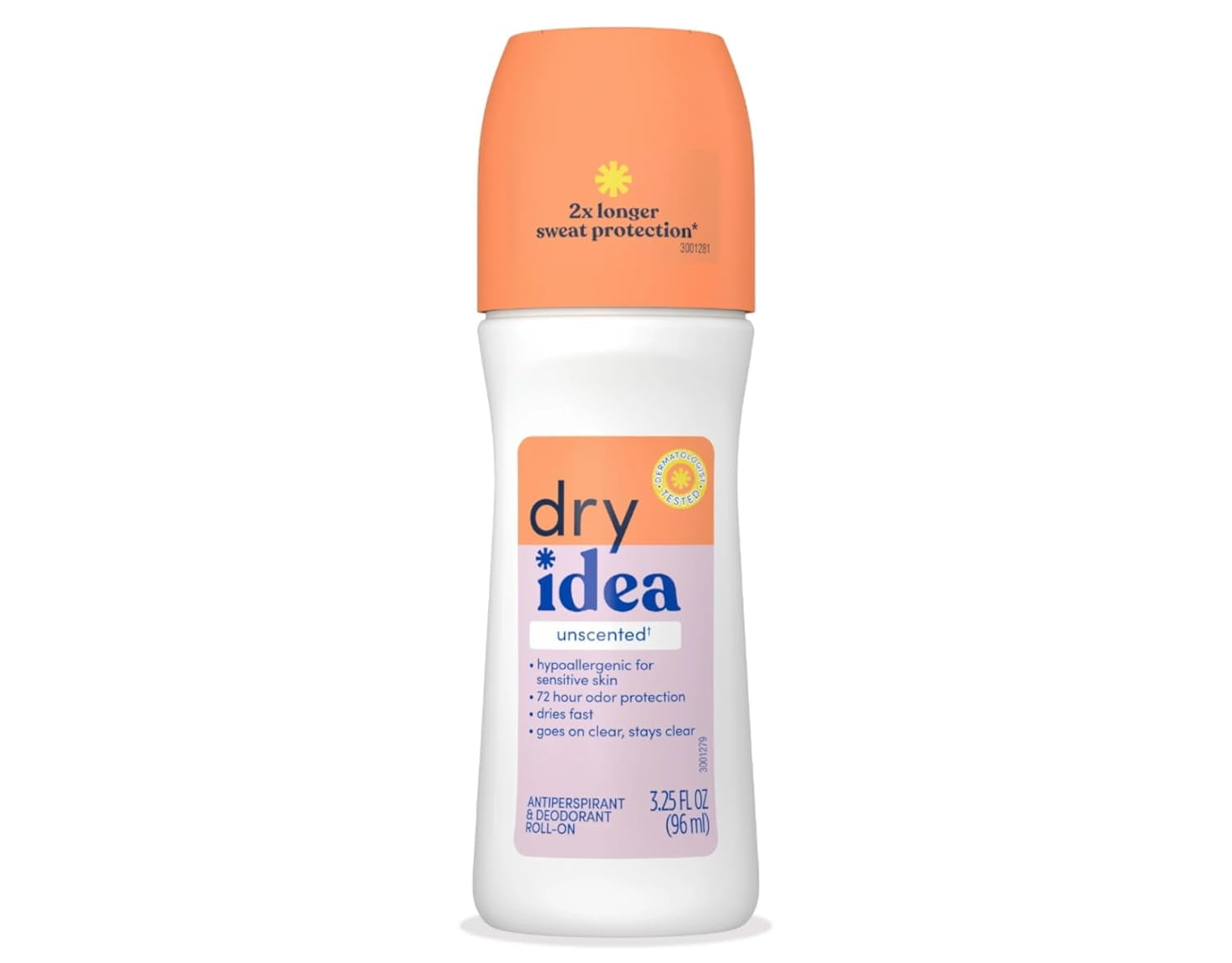 Dry Idea Anti-Perspirant Deodorant Roll-On Unscented 3.25 oz (Pack of 12)