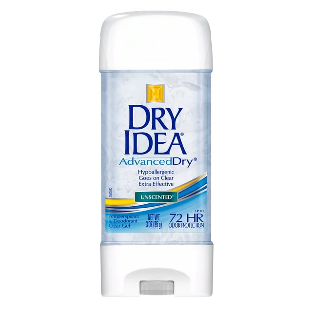 Dry Idea Antiperspirant Deodorant Gel, Unscented, 3 oz