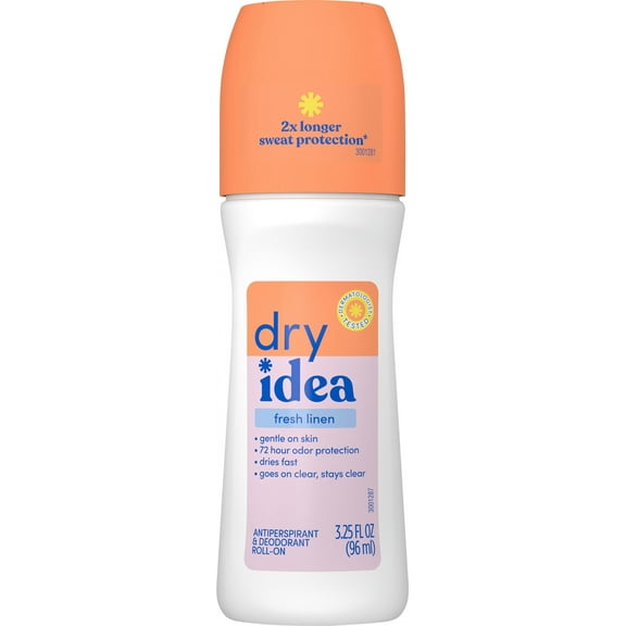 Dry Idea Antiperspirant Deodorant Roll-On Fresh Linen, 3.25 fl oz