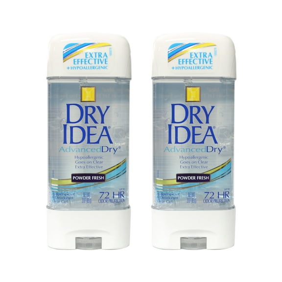 Dry Idea Clear Gel Antiperspirant Deodorant, Powder Fresh, 3 oz, 2 Pack, Unisex