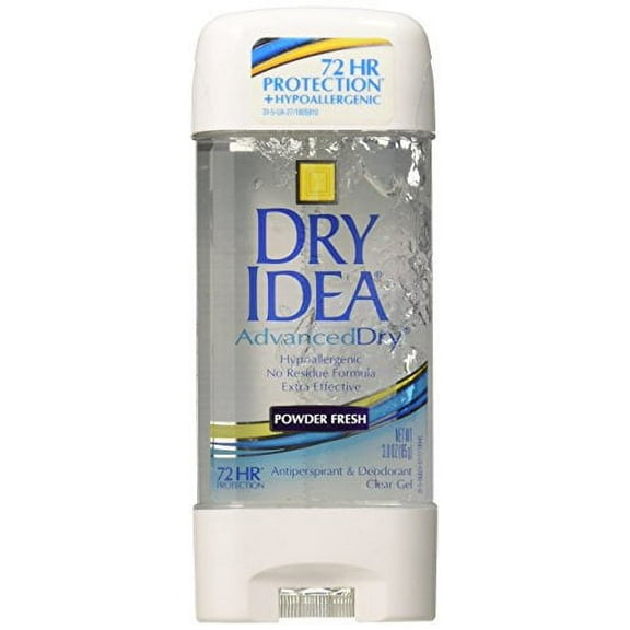 Dry Idea Clear Gel Antiperspirant Deodorant, Powder Fresh, 3 oz, 6 Pack