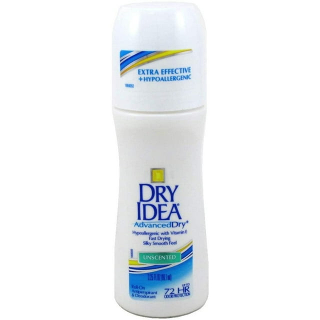 Dry Idea Deodorant 3.25 Ounce Roll-On Unscented Anti-Perspirant (96ml) (Pack of 3)