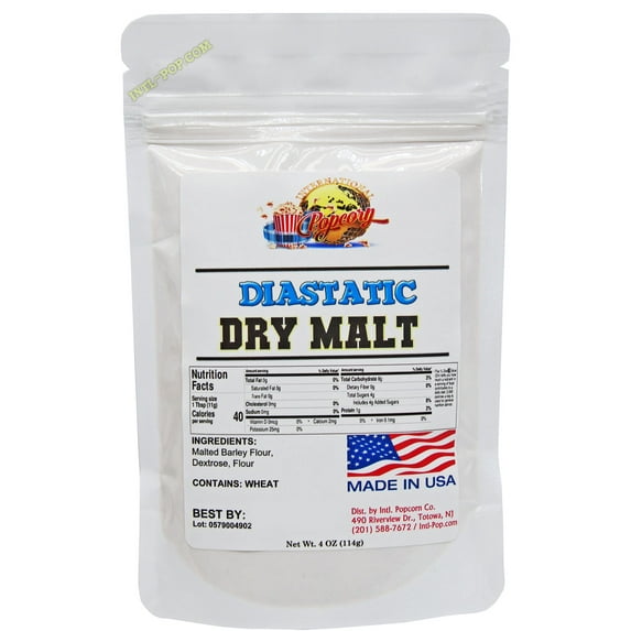 Dry Malt Powder, Diastatic Barley , Malted Barley Flour 4 oz., Diastatic Malt Powder