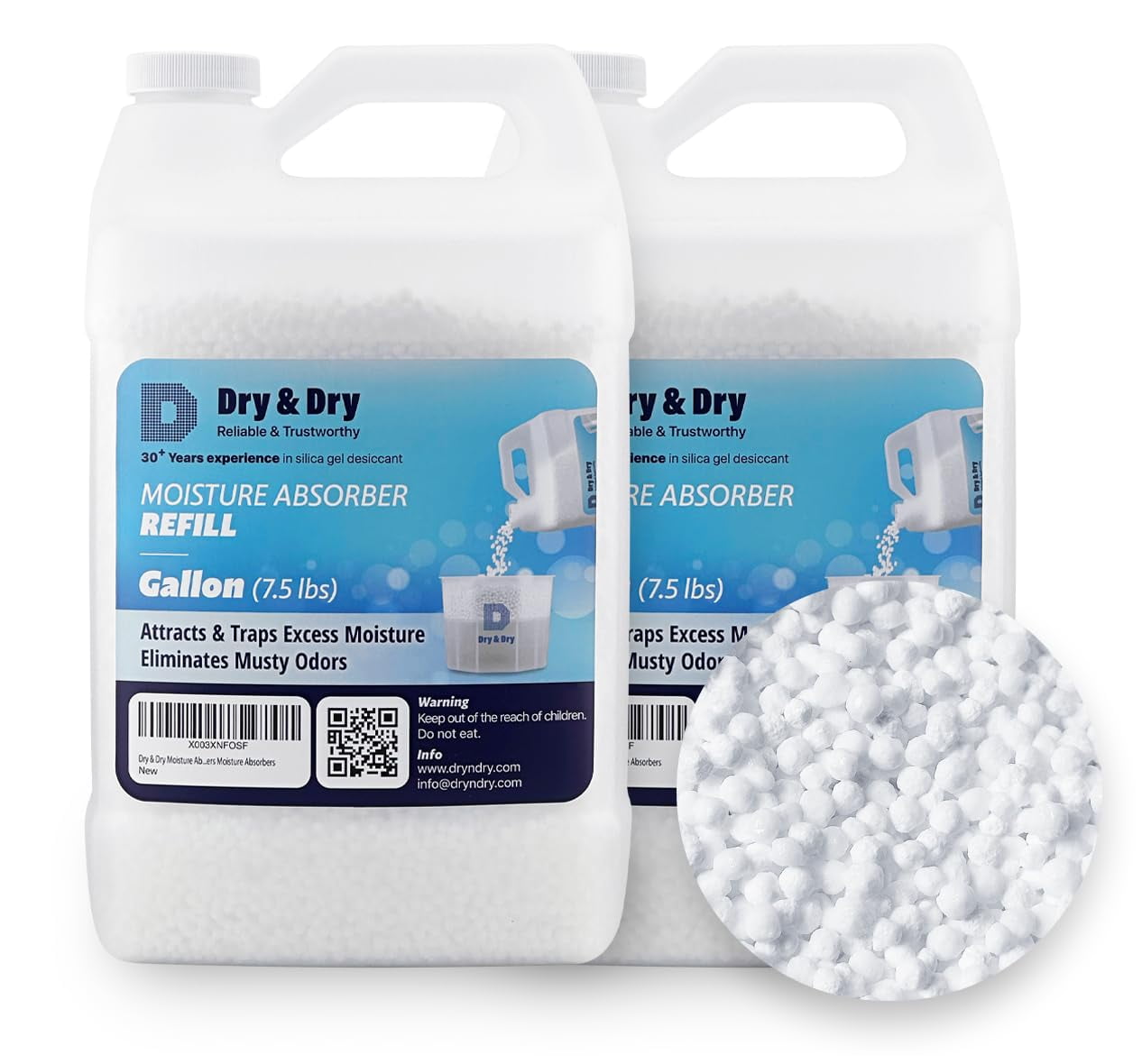 Dry & Dry Moisture Absorbers Refill Beads (15 LBS) Dehumidifiers for
