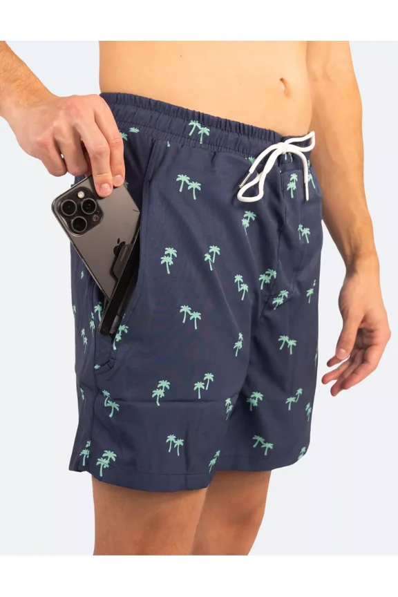 Apparel Waterproof Pocket Outdoor Swim Shorts (Gen 2), Tropical Trees (Small) - 2233
