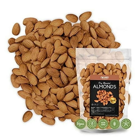 Dry Roasted Unsalted Almonds, 32 oz, Batch Tested, Gluten & Peanut Free