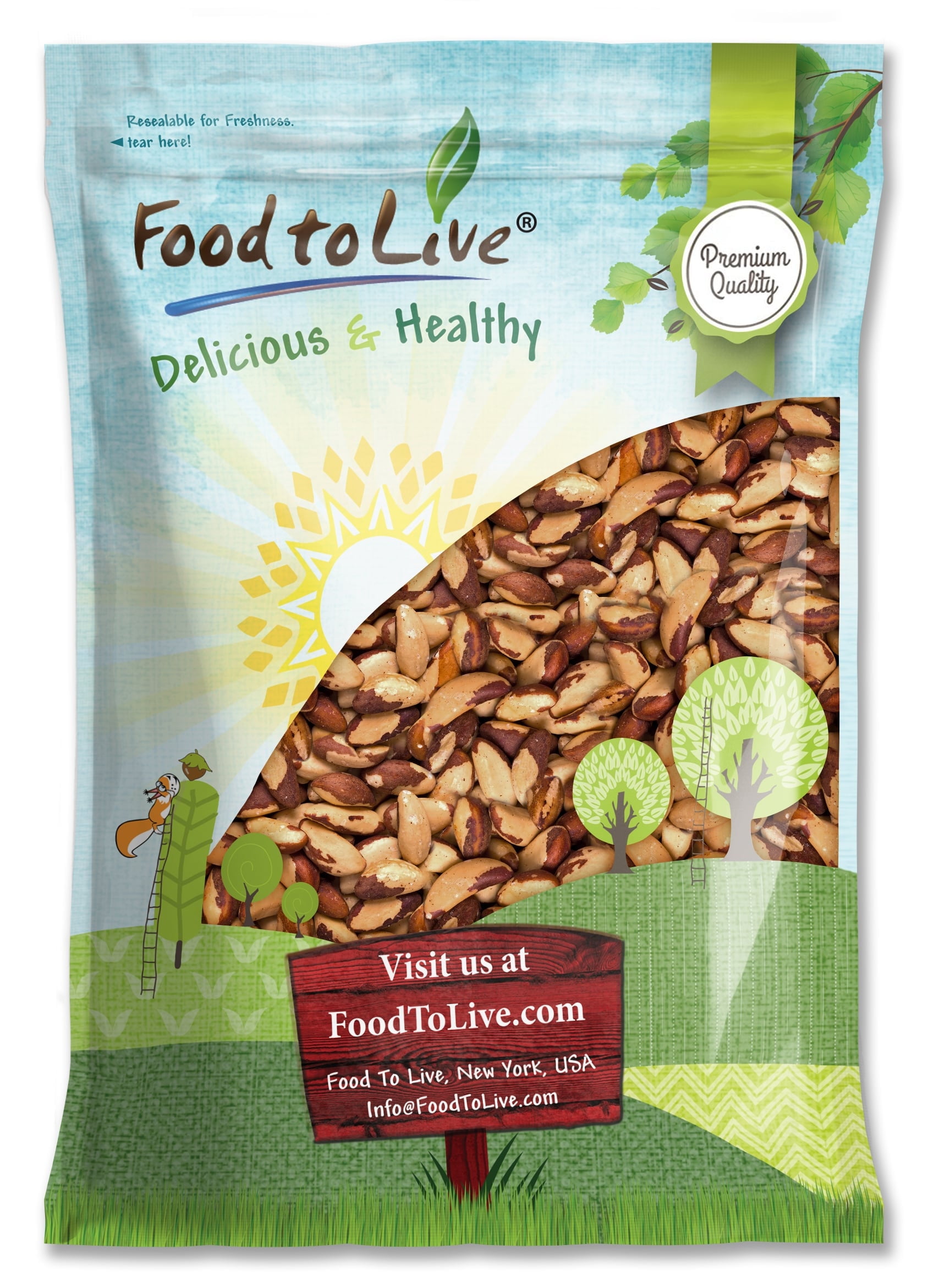 Dry Roasted Brazil Nuts, 8 Pounds — Vegan, Kosher — by Food to Live