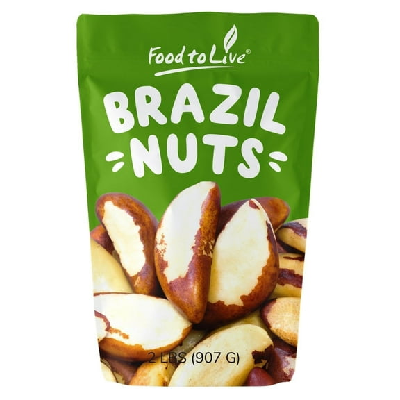 Dry Roasted Brazil Nuts with Himalayan Salt, 2 Pounds Kosher, Vegan by Food to Live