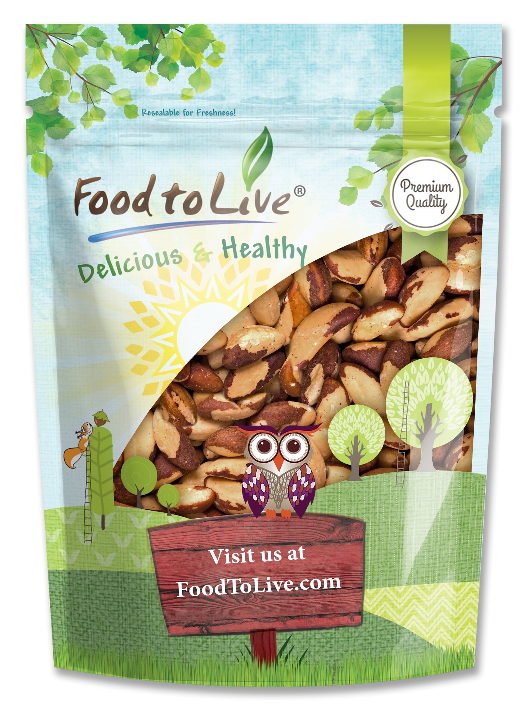Dry Roasted Brazil Nuts with Himalayan Salt, 4 Pounds — Kosher, Vegan — by Food to Live