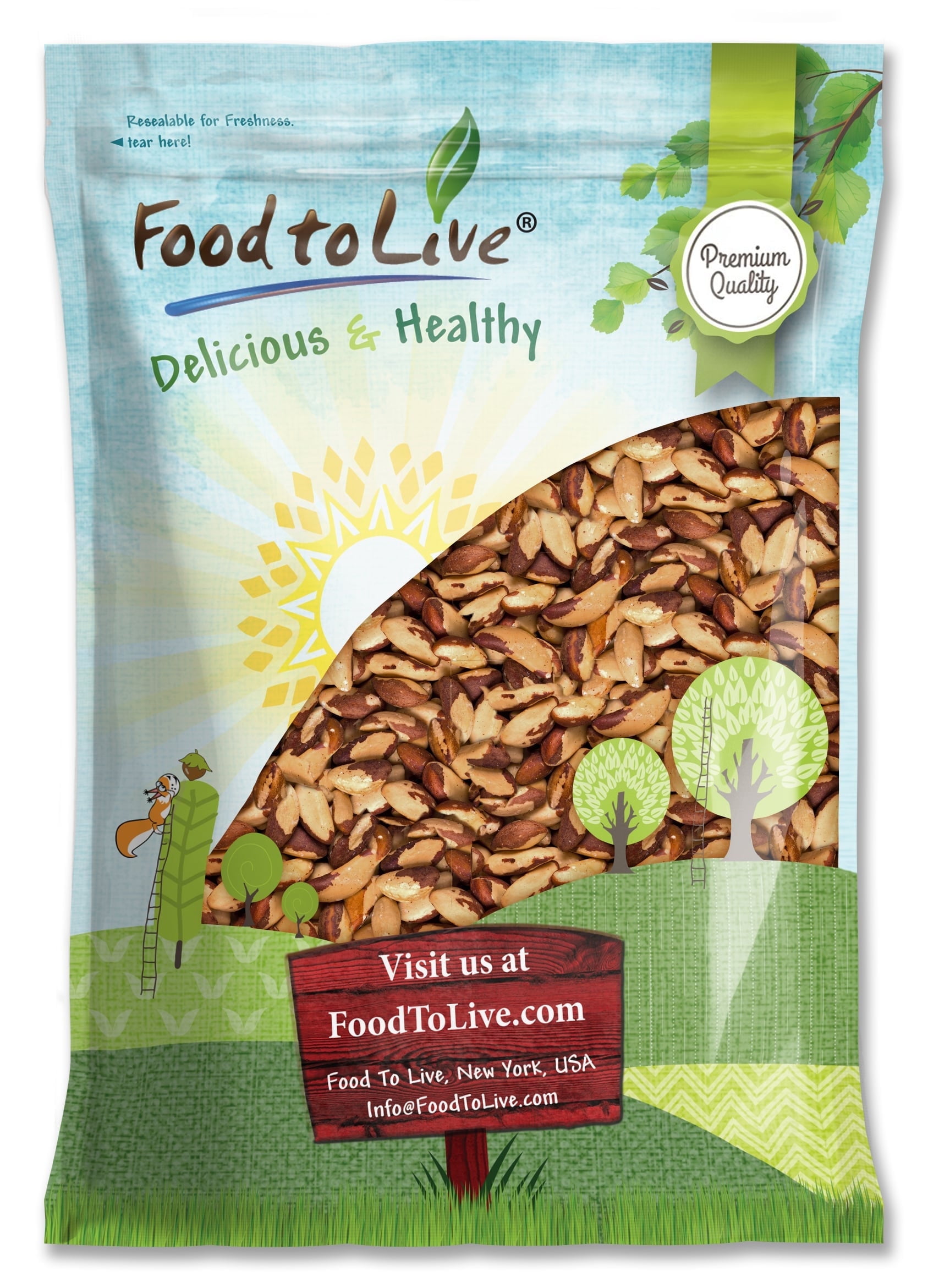 Dry Roasted Brazil Nuts with Himalayan Salt, 8 Pounds — Kosher, Vegan — by Food to Live