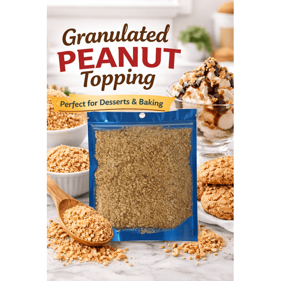 Micheles Pantry Granulated Dry Roasted Peanuts 10 oz Topping | Contains Peanuts (Allergen)
