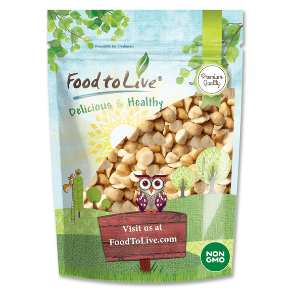 Dry Roasted Macadamia Nuts Halves and Pieces with Himalayan Salt, 4 Pounds Vegan, Kosher, Bulk by Food to Live