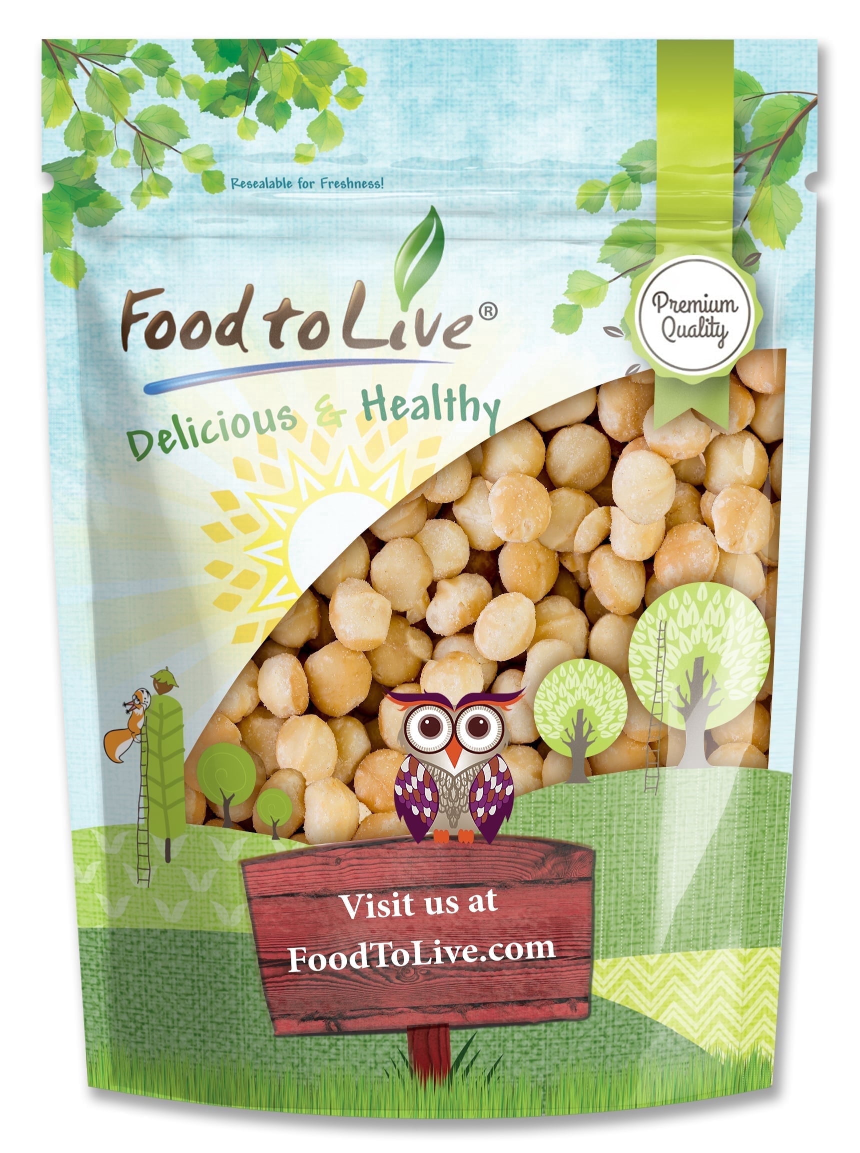 Dry Roasted Macadamia Nuts with Himalayan Salt, 1.5 Pounds — Vegan — by Food to Live